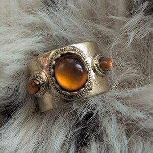 Gold and Brown Stone Women's Ring